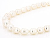 White Cultured Freshwater Pearl Graduated appx 4-10mm Rice Shape Bead Strand appx 14-15"