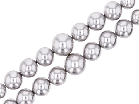 White, Golden, Gray & Multi-Color Mother of Pearl Graduated appx 6-12mm Round Bead Strand Set of 8