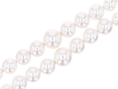 White, Golden, Gray & Multi-Color Mother of Pearl Graduated appx 6-12mm Round Bead Strand Set of 8