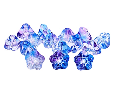 Crystal Glass appx 8x5mm Tulip Cap Flower Shape Beads in 12 Styles 180 Pieces Total