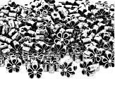 Daisy Shape Metal appx 6x3mm Spacer Beads in Antique Silver Tone 200 Beads Total