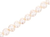 White Cultured Freshwater Pearl appx 9-10mm Potato Shape Large Hole Bead Strand appx 13-14"