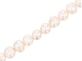 White Cultured Freshwater Pearl appx 9-10mm Potato Shape Large Hole Bead Strand appx 13-14"