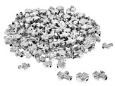 Silver Tone Cross Shape Metal Beads in 4 Styles 225 Pieces Total