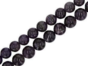 Cape Amethyst appx 10-12mm Round Bead Strand Set of 2 appx 14-15"
