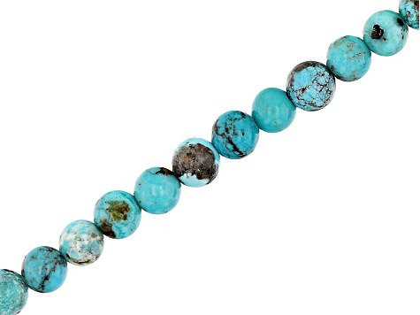 Hubei Turquoise appx 4-5mm Round Bead Strand appx 15-15.5"