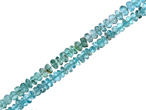 Apatite Appx 4-5mm Irregular Plain and Multi-Faceted Rondelle Bead Strand Set of 2 Appx 14"