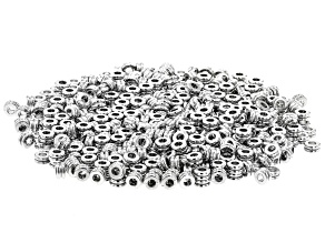 Large Hole Spacer Beads in Silver Tone appx 5x2.65mm appx 500 Pieces Total Appx 2mm Hole