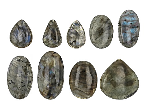 1/4lb Labradorite Grooved Cabochon Parcel appx 25-45mm