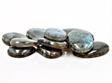 1/4lb Labradorite Grooved Cabochon Parcel appx 25-45mm