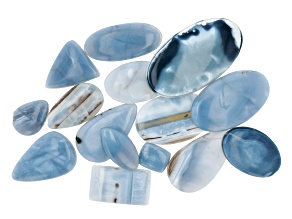 1/4lb Blue Opal Grooved Cabochon Parcel appx 25-45mm