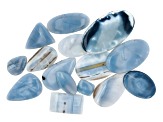 1/4lb Blue Opal Grooved Cabochon Parcel appx 25-45mm