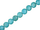 Blue Ceramic Flat Round & Square Shape Bead Strand Set of 4 appx 15-16"