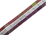 Hematine appx 8x4mm Grooved Rectangle Bead Strand Set of 10 in 10 Colors appx 15"