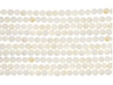 White Mother of Pearl & Shell appx 5.5-6mm Round Bead Strand Set of 10 appx 15-16"