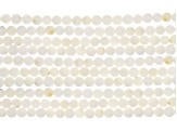 White Mother of Pearl & Shell appx 5.5-6mm Round Bead Strand Set of 10 appx 15-16"