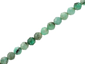 Emerald Faceted appx 4mm Round Bead Strand appx 15-16"