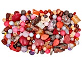 1lb Warm Shades Mixed Bead Parcel in Assorted Shapes and Sizes