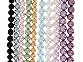 Shell Pearls appx 8mm Round Bead Strand Set of 10 in 10 Colors appx 14-15"