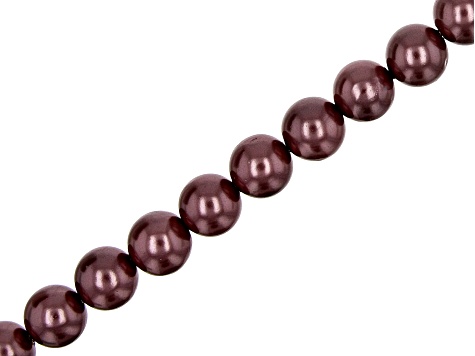 Shell Pearls appx 8mm Round Bead Strand Set of 10 in 10 Colors appx 14-15"