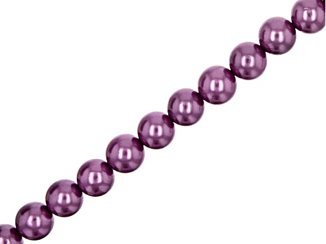 Shell Pearls appx 8mm Round Bead Strand Set of 10 in 10 Colors appx 14-15"