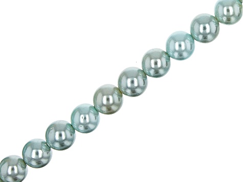 Shell Pearls appx 8mm Round Bead Strand Set of 10 in 10 Colors appx 14-15"