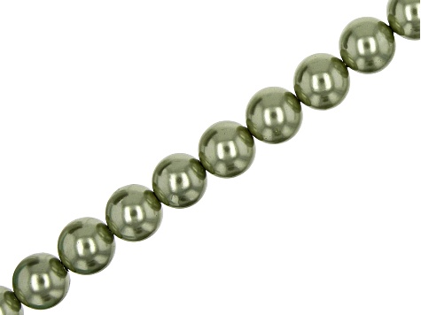 Shell Pearls appx 8mm Round Bead Strand Set of 10 in 10 Colors appx 14-15"