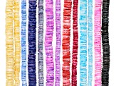 Multi-Color Shell Rondelle appx 4-6mm Bead Strand Set of 13