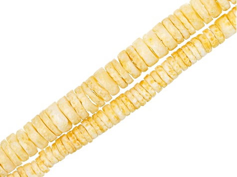 Multi-Color Shell Rondelle appx 4-6mm Bead Strand Set of 13