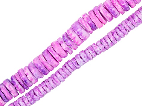 Multi-Color Shell Rondelle appx 4-6mm Bead Strand Set of 13