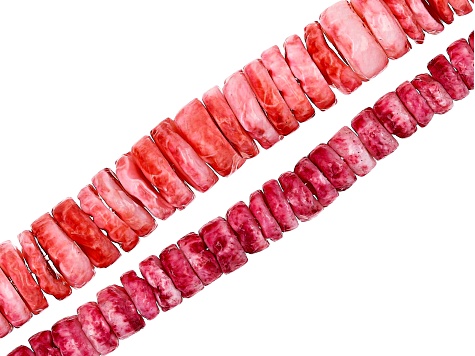 Multi-Color Shell Rondelle appx 4-6mm Bead Strand Set of 13