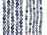 Sodalite appx 4-6mm Round Bead Strand Set of 10 appx 14"
