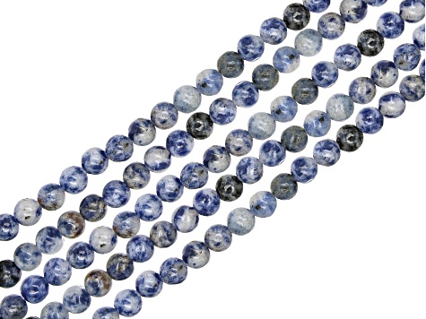 Sodalite appx 4-6mm Round Bead Strand Set of 10 appx 14"