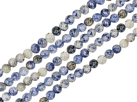 Sodalite appx 4-6mm Round Bead Strand Set of 10 appx 14"