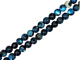 Quench-Crackled Agate appx 6mm Round Bead Strand Set of 6 in 3 Colors appx 14-15"