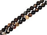 Quench-Crackled Agate appx 6mm Round Bead Strand Set of 6 in 3 Colors appx 14-15"