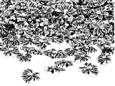 Antiqued Silver Tone Lotus Longevity Flower Spacer Beads in 2 Styles and Sizes 150 Pieces Total