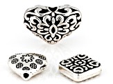 Antiqued Silver Tone Heart Shape Spacer Beads in 3 Styles and Sizes 150 Pieces Total