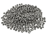 Antiqued Silver Tone Textured appx 6x4mm Round Large Hole Spacer Beads 1,000 Pieces Total