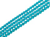 Blue Turquoise Color Stone appx 3.5-5.5mm Round Bead Strand Set of 10 appx 14"