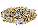 Gold Tone and Silver Tone Floral Design appx 6x4.5mm Spacer Bead appx 300 Pieces Total
