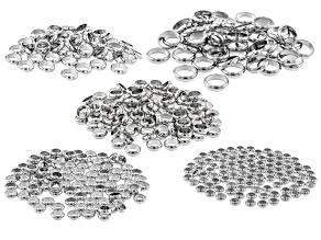 Stainless Steel Round Slider Beads in 5 Sizes appx 300 Pieces Total