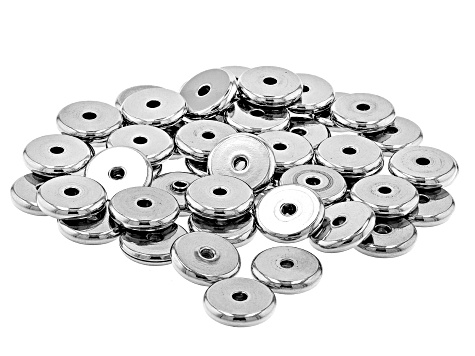 Stainless Steel Flat Round Large Hole Spacer Beads in 4 Sizes appx 300 Beads Total