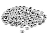 Stainless Steel Flat Round Large Hole Spacer Beads in 4 Sizes appx 300 Beads Total