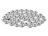 Stainless Steel Flat Round Large Hole Spacer Beads in 4 Sizes appx 300 Beads Total
