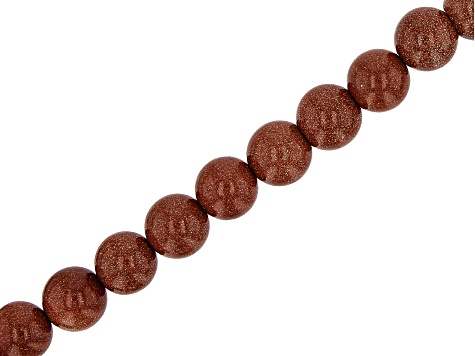 Goldstone Glass appx 9.5-10mm Round and Rondelle Bead Strand Set of 3 appx 14.5-16"