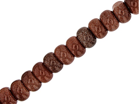 Goldstone Glass appx 9.5-10mm Round and Rondelle Bead Strand Set of 3 appx 14.5-16"