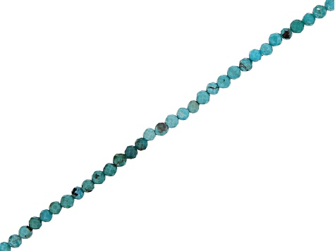 Turquoise Micro Faceted appx 2-2.5mm Rondelle Shaped Bead Strand appx 15-16"