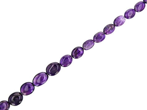 Amethyst Graduated appx 8x6-12x8mm Oval Shape Bead Strand appx 16"