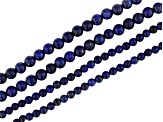 Lapis Lazuli appx 4-6mm Round Bead Strands appx. 14-15.5" Total of 4 Strands